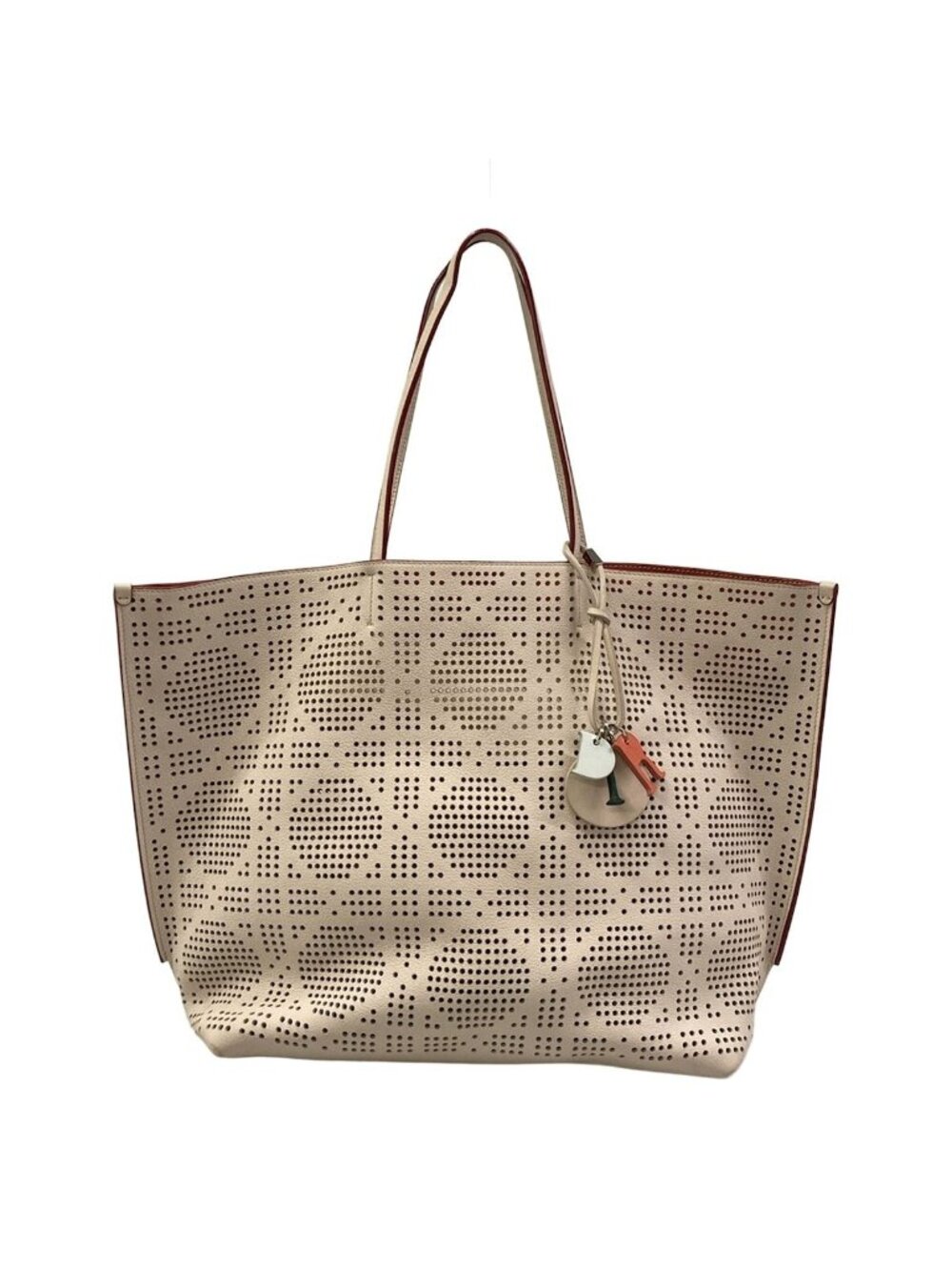 Dior Tote Bag Iva Pink Beige Perforated Leather